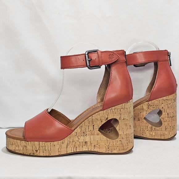 Lucky Brand Women's Himmy Platform Wedge Sandals Size 9 Eco Red NWT - Picture 1 of 6